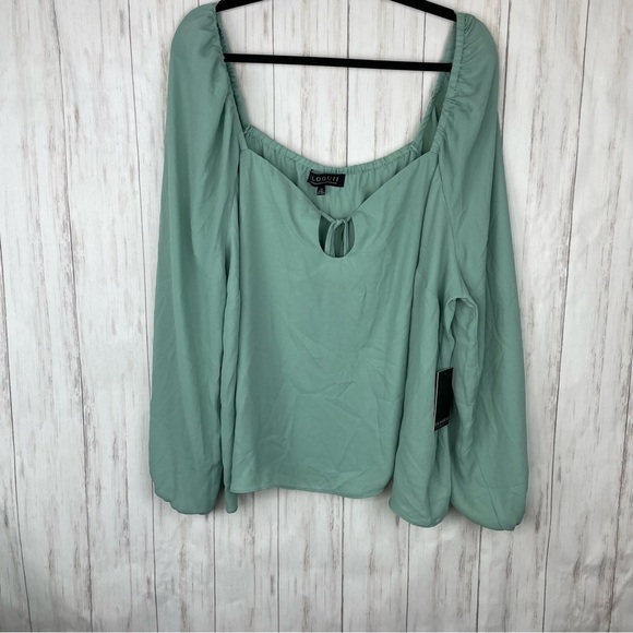 Eloquii NWT sea foam crop top blouse size 24 - Picture 2 of 7